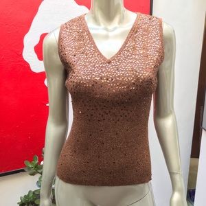 ONCE AGAIN glittering sequin tank top PL